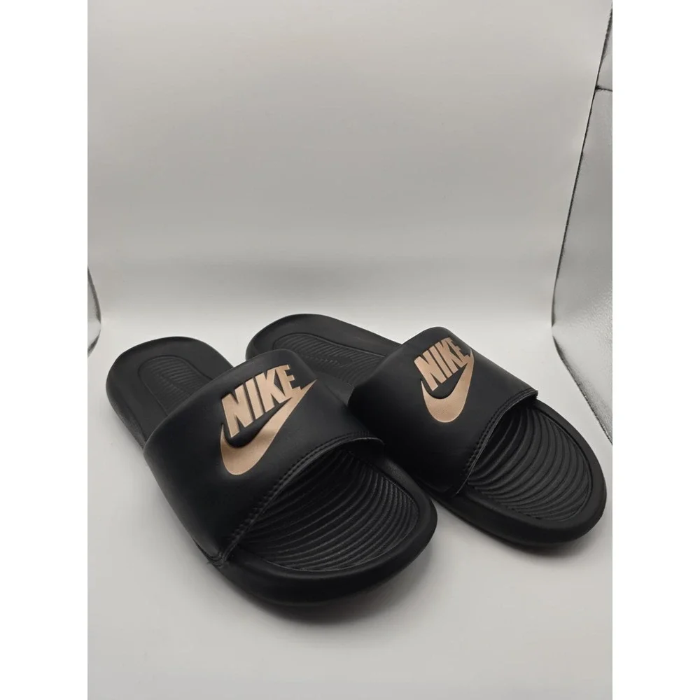 Nike Benassi Just Do It Women's Sandal - Black/Rose Gold, US 8